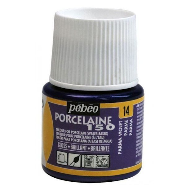 Porcelænsmaling - Pébéo - Parma - 150°C - 45 ml - Tåler opvaskemaskine Blå