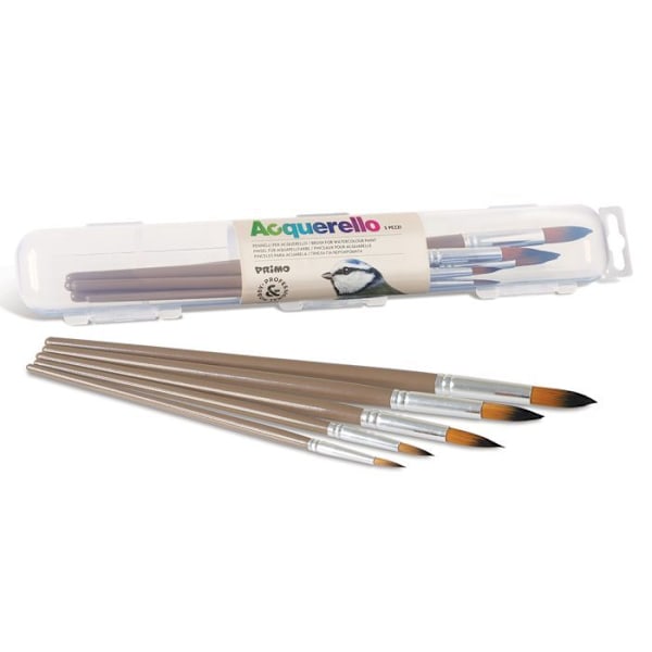 Penslar - Hög Kvalitet - Set med 5 - Syntetiska Hår - Rund Spets - Olika Storlekar Beige