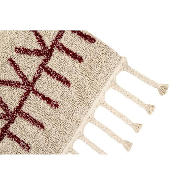 Bereber Burgundy Lorena Canals håndlavet maskinvaskbart beige tæppe - 140x200cm - Beige