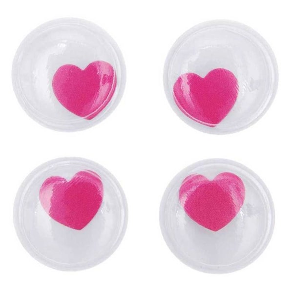 Liikkuvat silmät Ø 35 mm - Vaaleanpunainen sydän Rosa