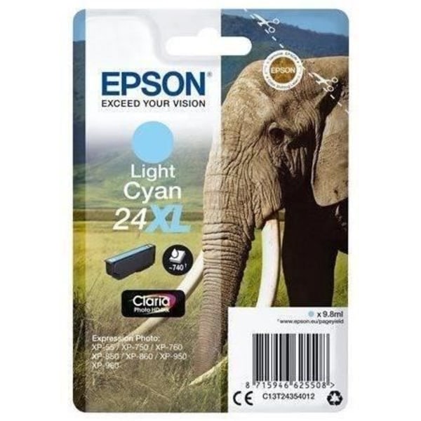 EPSON T2435 XL lys cyan blækpatron - Elephant (C13T24354012)