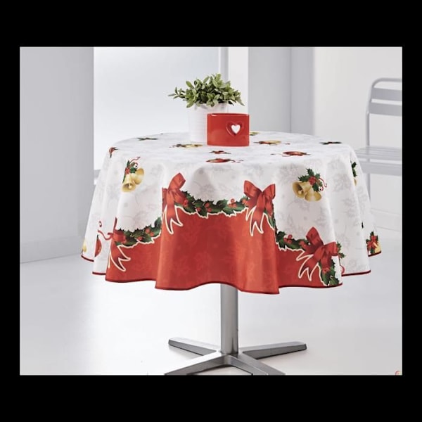 Juledug - Ikke specificeret - 160 cm - Pletbestandig - Rød - Rund eller Rektangulær Röd