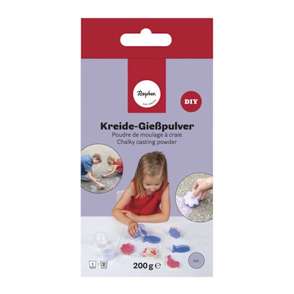 Støbepulver til at lave kridt 200 g - pink Lila