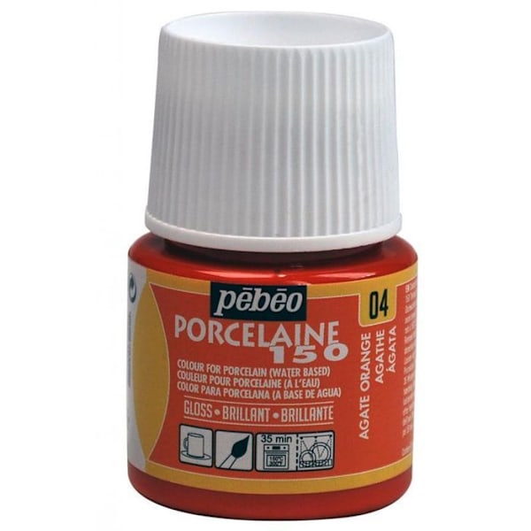 Porslinsfärg - Pébéo - 150 Brillant Agathe N°04 - 45ml flaska - Strålande färger - Matlagning 150°C Röd