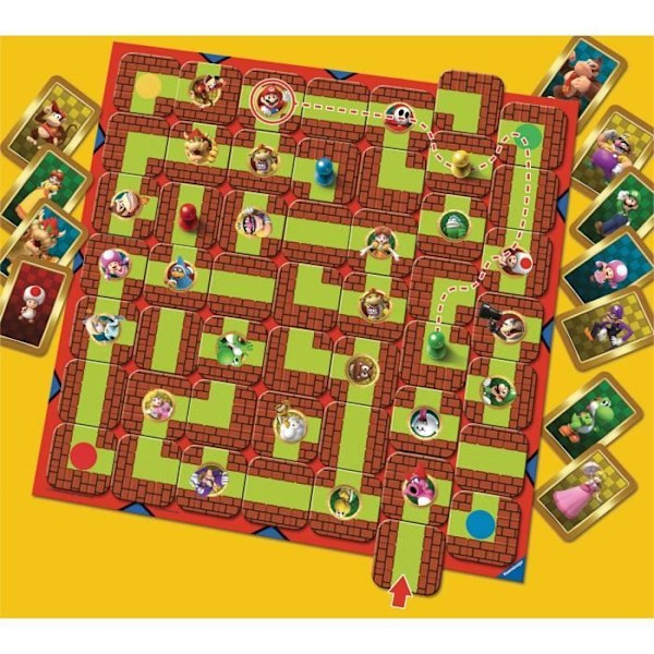 SUPER MARIO Labyrint, Familjebrädspel, Skattjakt i en rörlig labyrint, Från 7 år, Ravensburger Flerfärgad