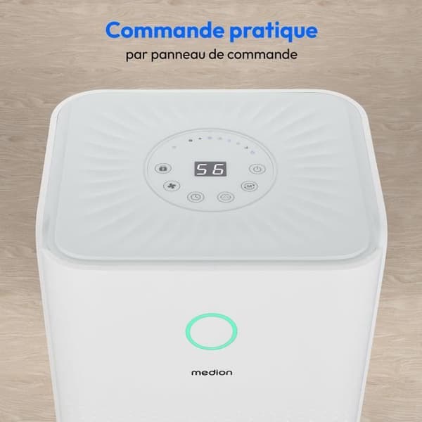 Affugter - MEDION - 12L / dag - Beholder kapacitet 2L Vit