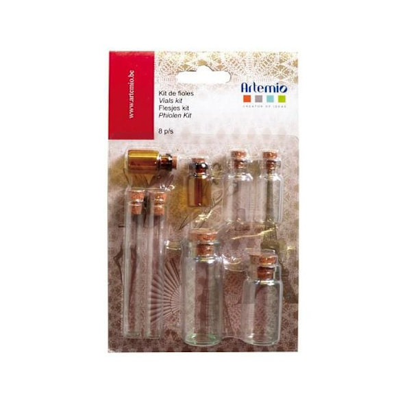Kit med 8 glasflaskor Transparent