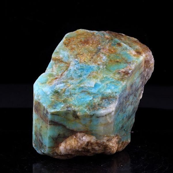 Stenar och Mineraler - Amazonit - 427,5 ct - Konso - Äkthetscertifikat - Dimensioner 48x40x30 mm
