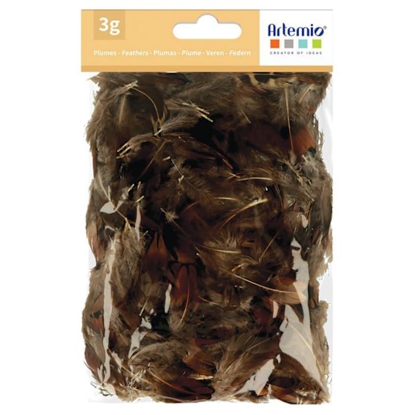 Fasan fjer 3-5 cm - 3 g kastanj