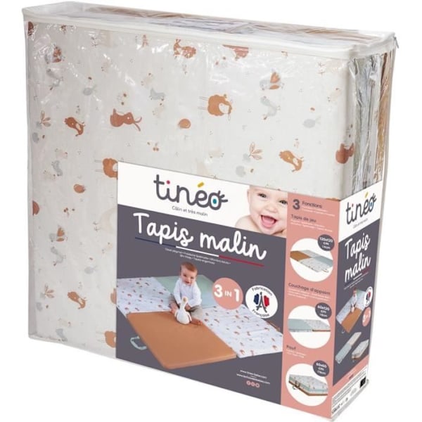 Malin TINEO LITTLE FARMER 3in1 leikkimatto - Monitoiminen skaalautuva matto - 120x120 cm