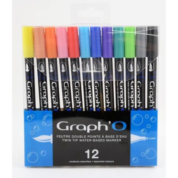 12 Graph'O Brush Pens från Graph'It