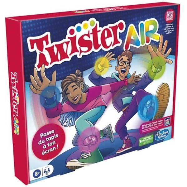 Twister Air, Twister-spil med AR-app, opretter forbindelse til smartphones og tablets, aktive gruppespil, fra 8 år Flerfärgad