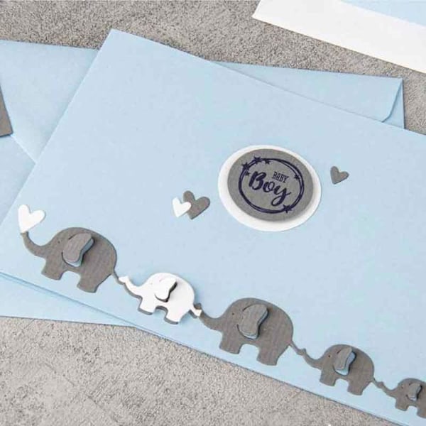 Leikkausmalli - RAYHER - Elefanttiperhe - 0,8-2,3cm x 0,7-9cm - 2kpl - tab.-LS Transparent