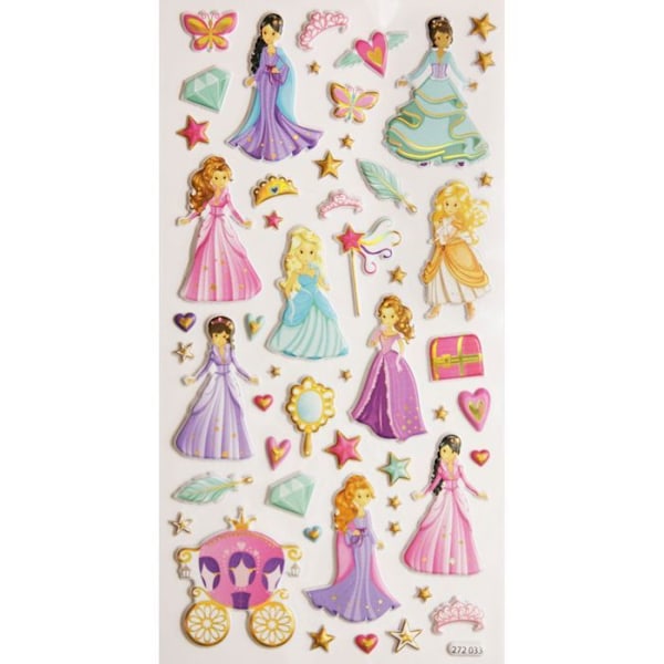 Scen att dekorera för barn - Princess - Puffies Stickers Flerfärgad