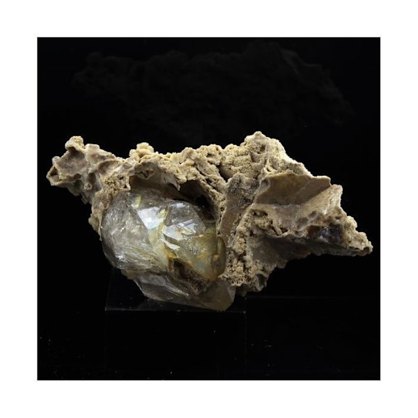 Stenar och mineraler. Kvartsfönster i matris. 420,0 cent. Sigoyer, Alpes-de-Haute-Provence, Frankrike.