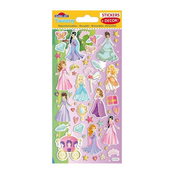 Scen att dekorera för barn - Princess - Puffies Stickers Flerfärgad