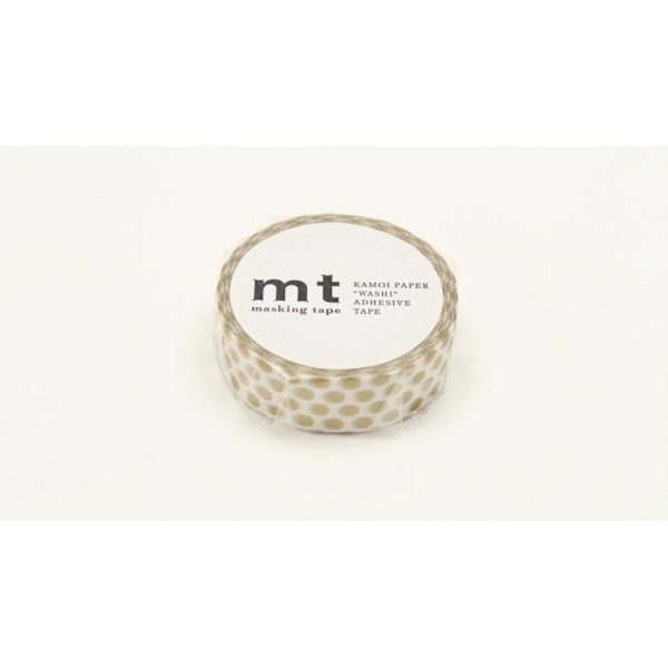 Polka dot maskeringstejp - Guld - 1,5 cm x 7 m gyllene