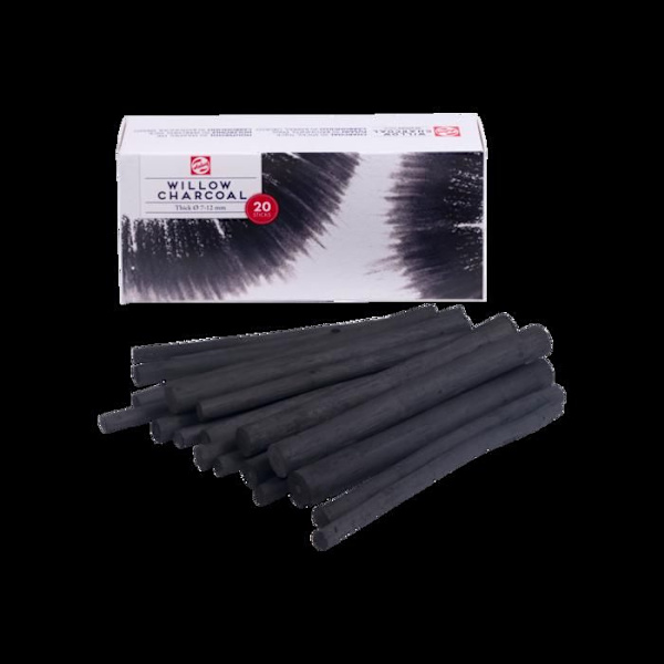 Fusains - Tjock - Diameter 7/12mm - 20 stänger - Skiss - Teckning - Konstskapande