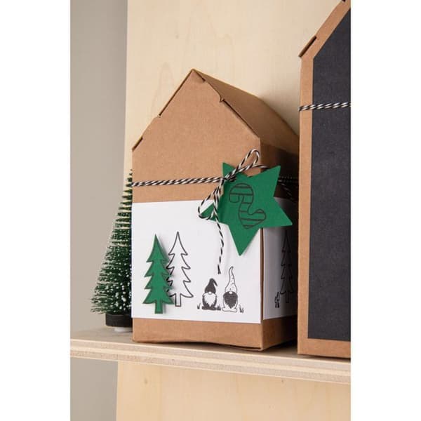 Kit boks til folding - Hus - Kraft - 14 x 7,5 x 7,5 cm brun