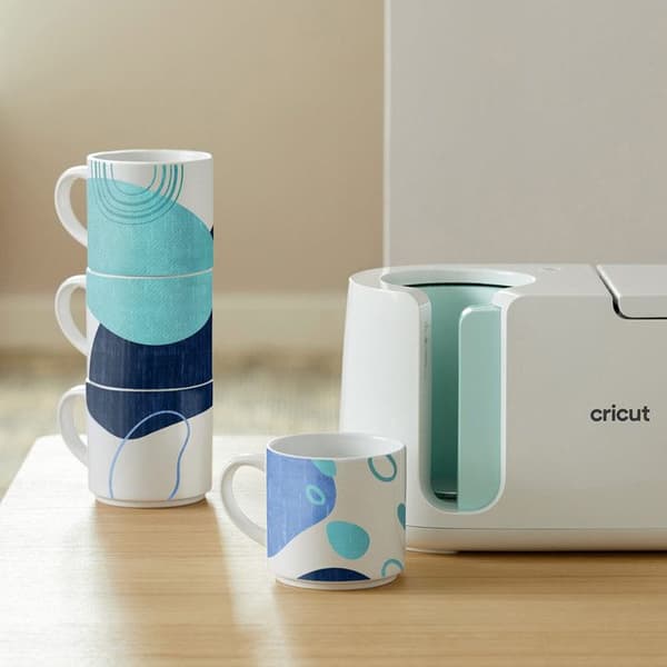 4 Stapelbara keramikmuggar Vit 300 ml - Cricut Vit
