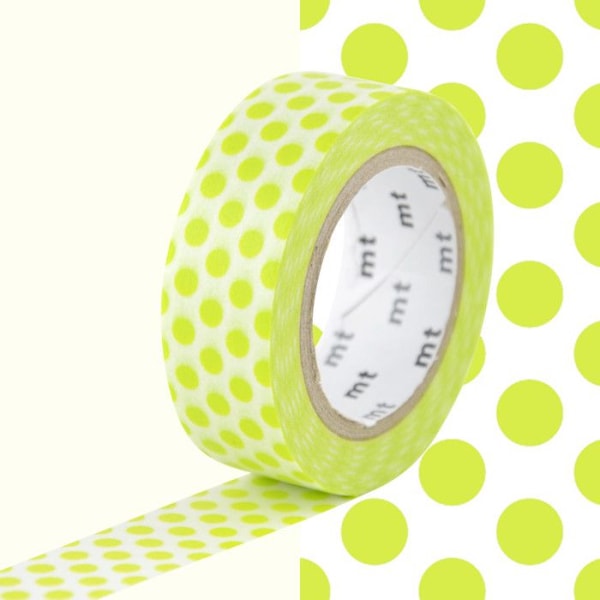 Masking Tape MT Lime green dots - lime dot Anis