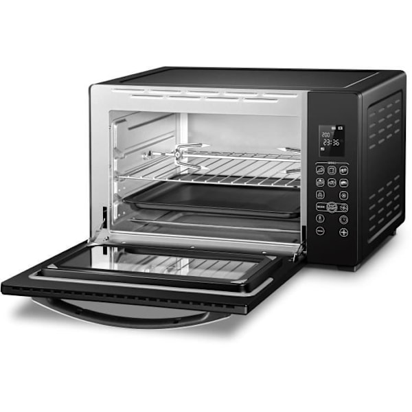 CONTINENTAL EDISON CEMF45DIG elektrisk miniovn - 45L sort - 2000W - Rotisserie, Naturlig konvektion