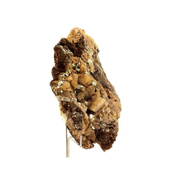 Sten og mineraler. Dolomit + Pyrit + Siderit. 1159,60 øre. Mésage mine, Isère, Frankrig.