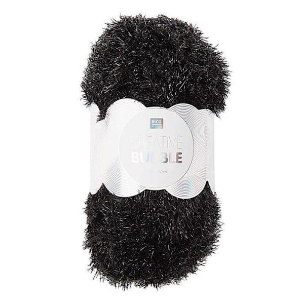 CREATIVE BUBBLE pallo - Rico Design - Musta - 100% polyesteri - Koukku nro 4 - 50g Svart