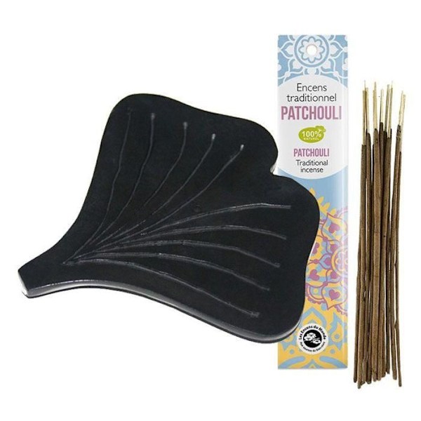 Ginko røgelsesholder + indisk patchouli røgelse