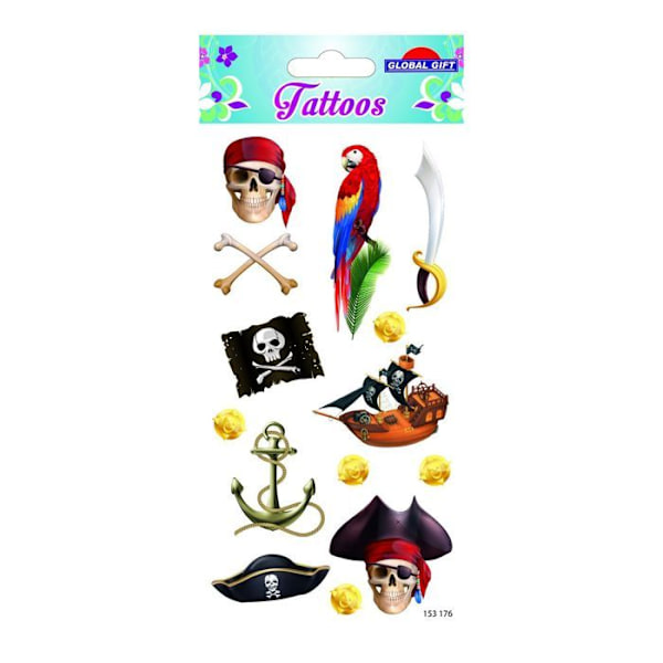 Tillfälliga tatueringar - Pirater - Färger Flerfärgad