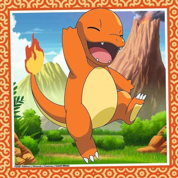 Pussel för barn 3x49 bitar Pokémon - Charmander, Bulbasaur och Squirtle - Från 5 år - 3 affischer ingår - 05586 - Ravensburger Flerfärgad