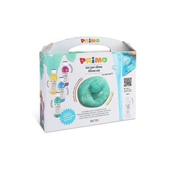 Vattenlim - PRIMO - Sortiment av 4 flaskor - Gul, Lila, Cyan, Grön - 240 ml - Lösningsmedelsfri Gul, lila, cyan, grön