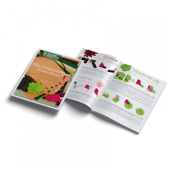 Creative Seed - Filt DIY Kit - My Succulent Wreath - 20 cm Flerfärgad