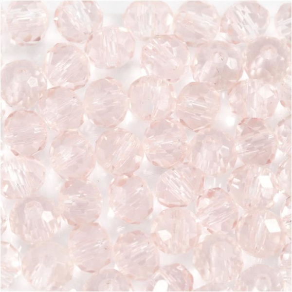 Pärlor - Creotime - Runda - 4 mm - Rosa - 45 st rosa