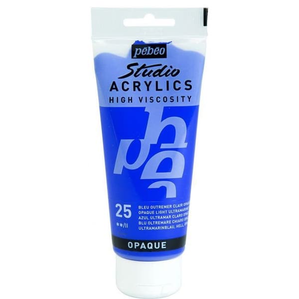 Akrylfärg - Pébéo - Studio Acrylics - Ultramarinblå - 100 ml - Satin Ultramarinblå