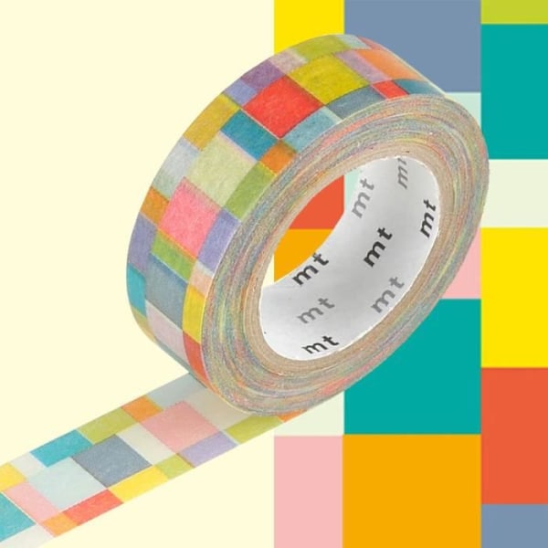 Mosaikmaskeringstejp i ljusa färger - 1,5 cm x 7 m