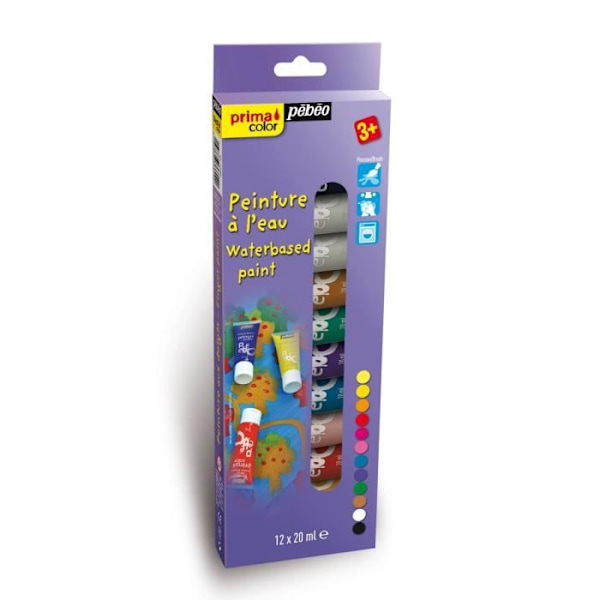 PEBEO Primacolor vandbaseret maling 12x20 ml Flerfärgad