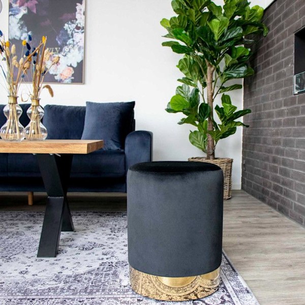 House Nordic Puf Myla Sort Svart