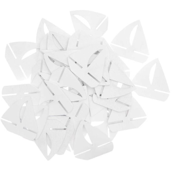 36 Träkonfetti - segelbåt - vit