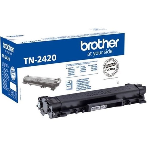 Højkapacitets sort tonerpatron TN2420 - BROTHER - Laser - 3000 sider