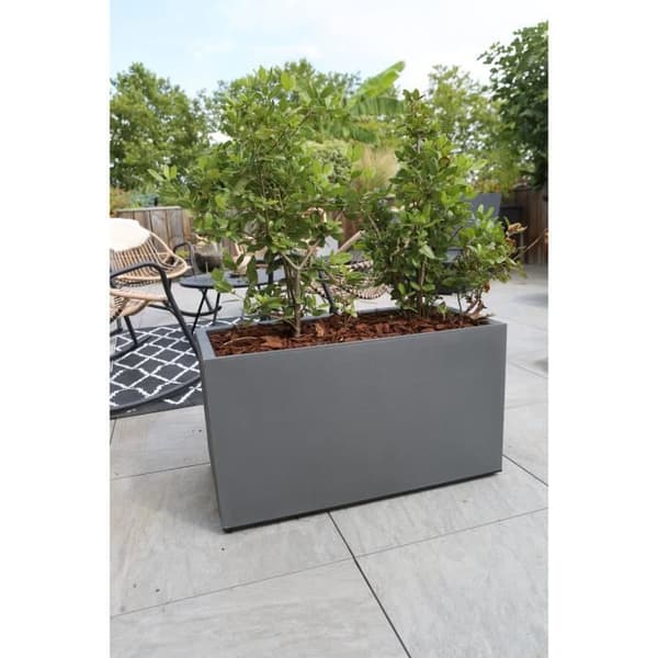 Blomsterkasse - RIVIERA - GRANIT - 59X29,5X33,5 cm - Grå Grå