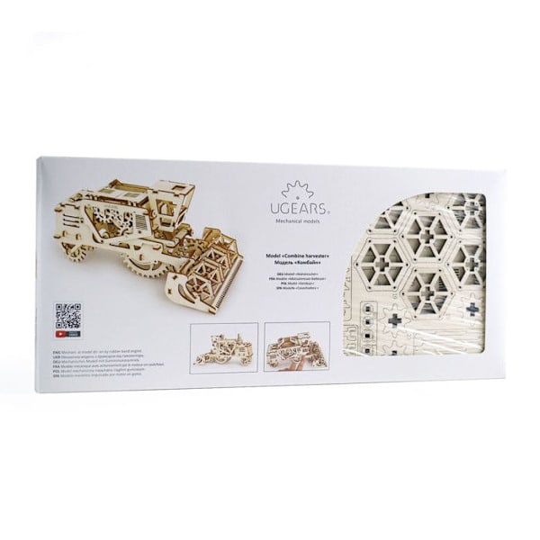 Model / Motoriseret mekanisk 3D-puslespil 100% TRÆ - UGEARS - Mejetærsker Beige