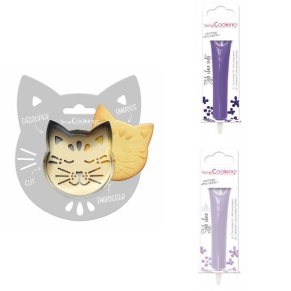 Cat Relief Cookie Kit + 2 lila och lila chokladpennor