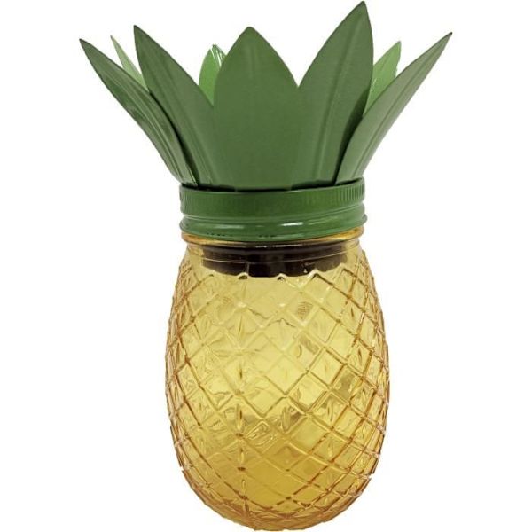 Ananas aurinkolamppu - GALIX - Metalli/lasi - 5 LED - 8 tuntia valaistusta apelsin och glas