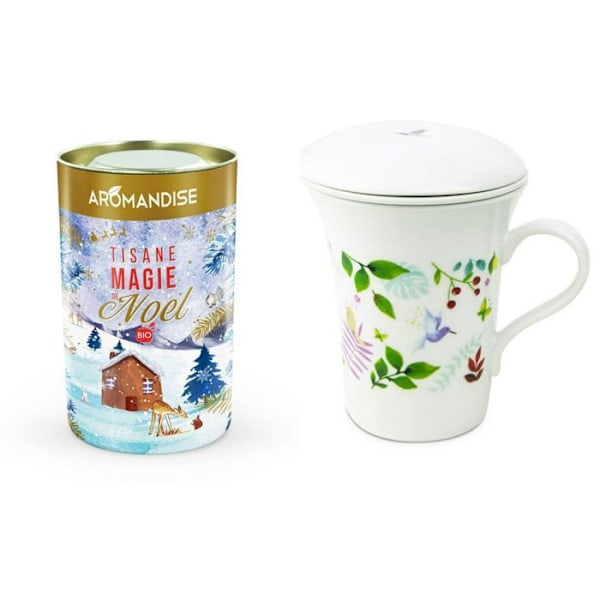 Porcelænsblomst tekande 250 ml + Christmas Magic Urtete Vit
