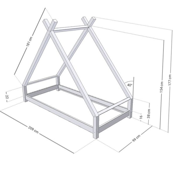 TAHUKA barnsäng 90 x 200 bensingrön Grön