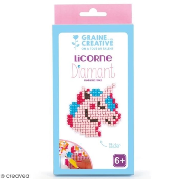 Unicorn Diamond Mosaic Kit - Creative Seed - För barn från 5 år - Orange och Rosa