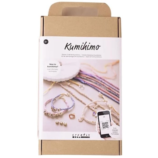 DIY-kit - Kumihimo - Vänskapsarmband - Vit - Från 8 år - Unisex