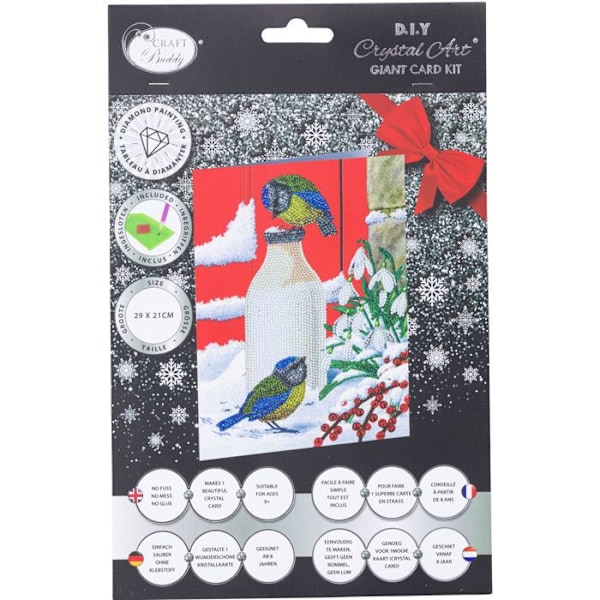 Diamanttikuviointiset tarvikkeet 21x29cm Linnut lumessa Flerfärgad