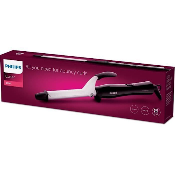 Boucleur - PHILIPS - BHB862/00 - CurCeramic Sort og hvid